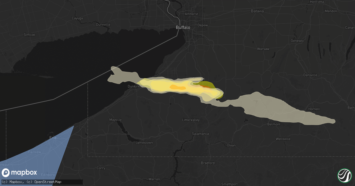 Hail map in Gowanda, NY on March 31, 2026