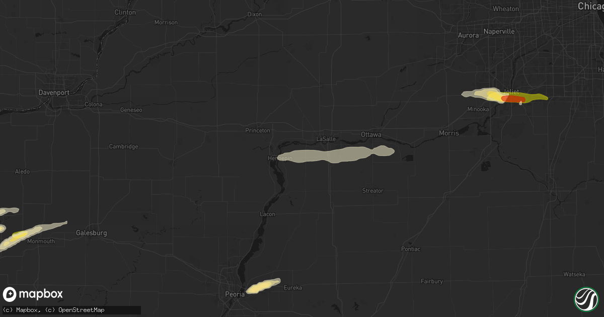 Hail map in Granville, IL on March 31, 2026