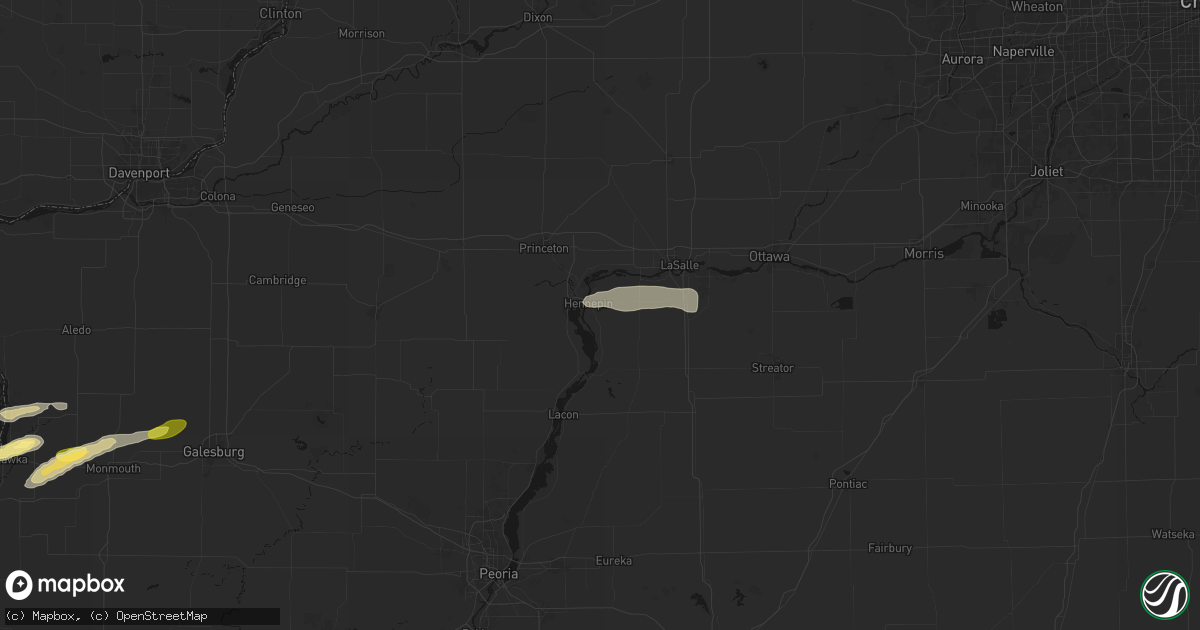 Hail map in Hennepin, IL on March 31, 2026