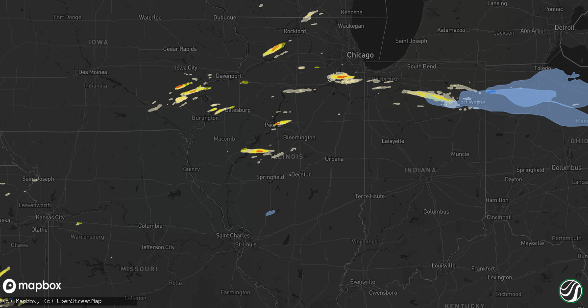 Hail map in Illinois on March 31, 2026
