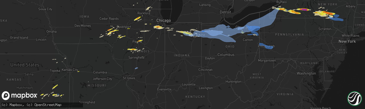 Hail map in Indiana on March 31, 2026