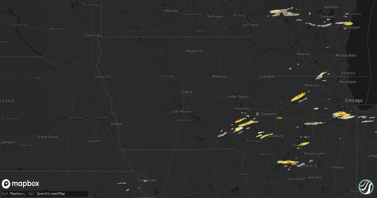 Hail map in Iowa on March 31, 2026