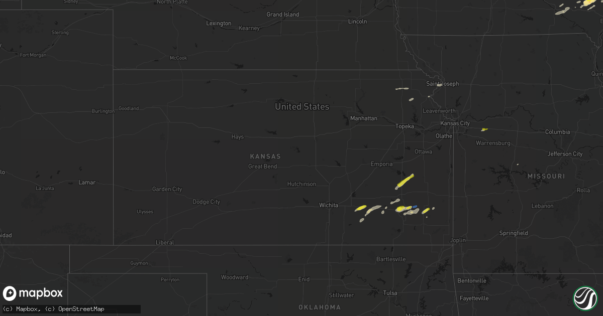 Hail map in Kansas on March 31, 2026