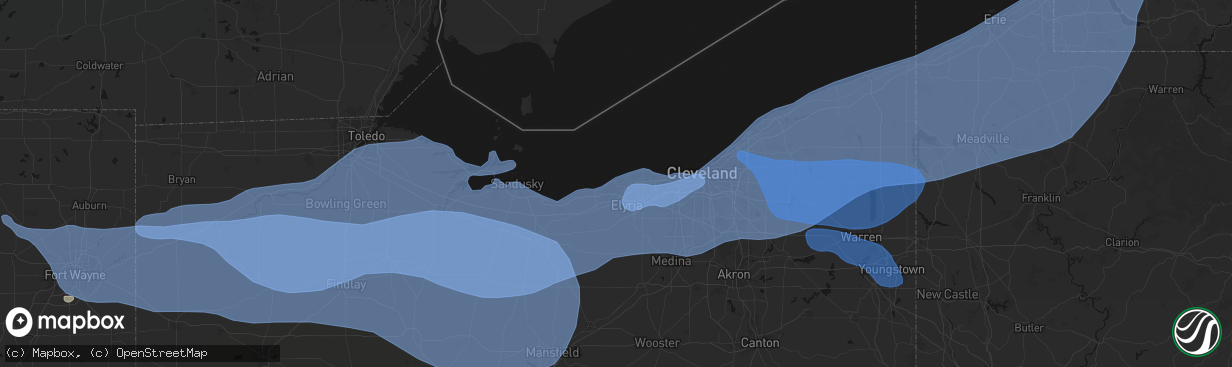 Hail map in Lorain, OH on March 31, 2026