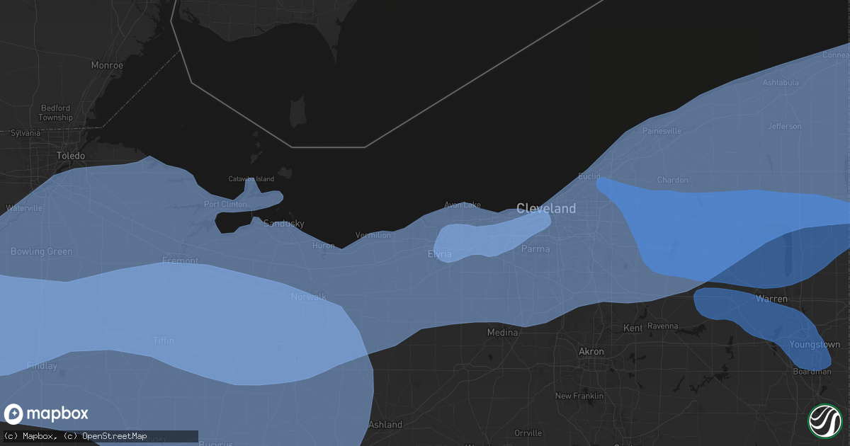 Hail map in Lorain, OH on March 31, 2026