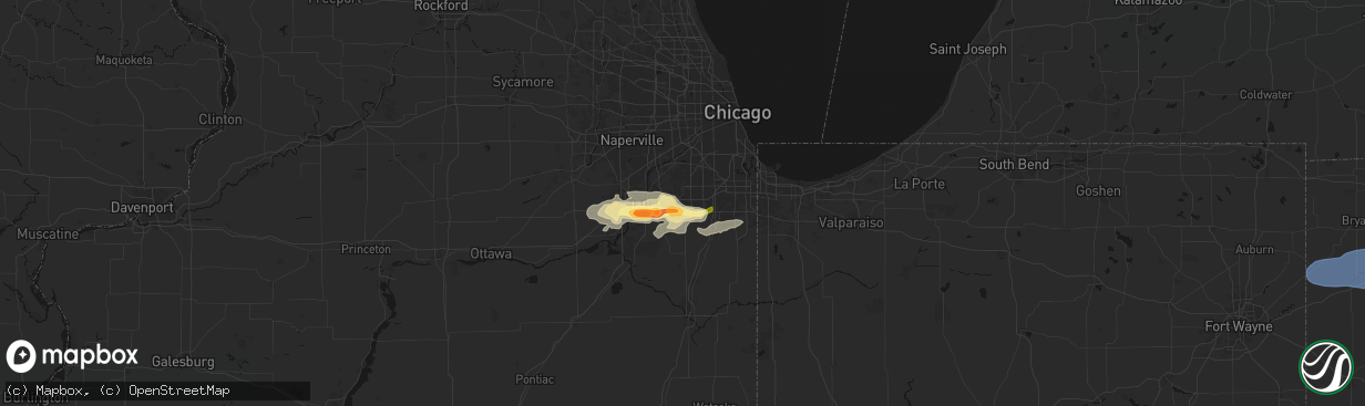 Hail map in Mokena, IL on March 31, 2026