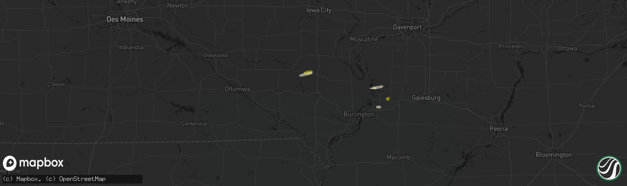 Hail map in Mount Pleasant, IA on March 31, 2026
