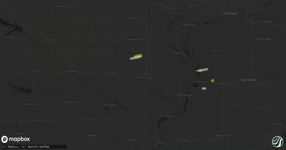 Hail map in Mount Pleasant, IA on March 31, 2026