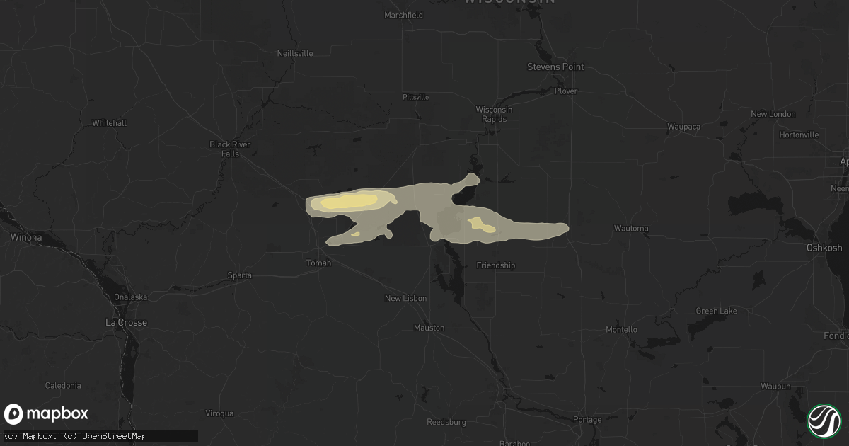 Hail map in Necedah, WI on March 31, 2026