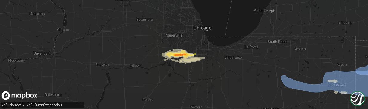 Hail map in New Lenox, IL on March 31, 2026