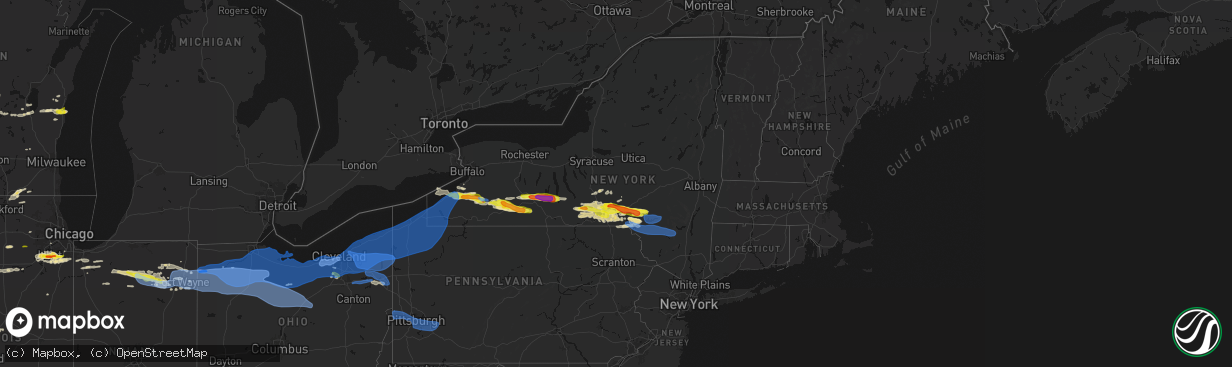 Hail map in New York on March 31, 2026