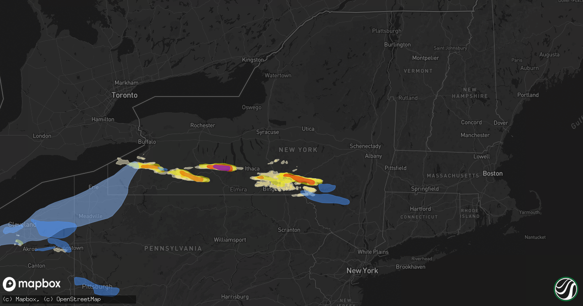 Hail map in New York on March 31, 2026
