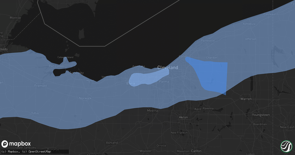 Hail map in North Olmsted, OH on March 31, 2026