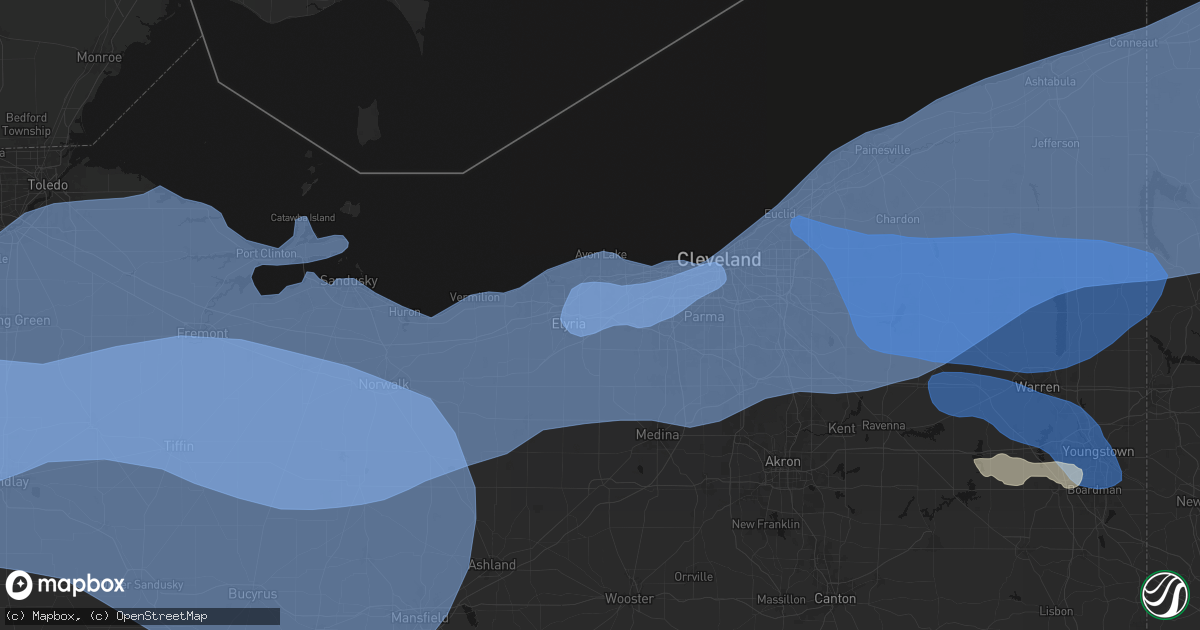 Hail map in North Ridgeville, OH on March 31, 2026