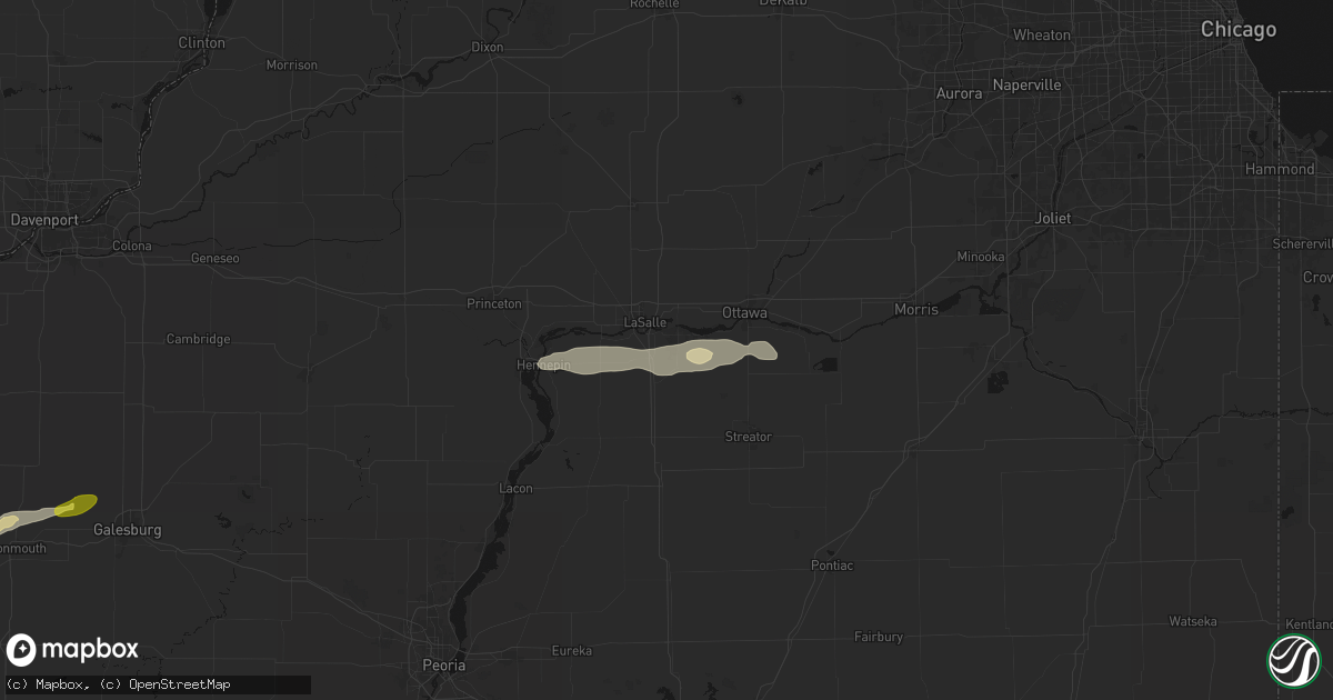 Hail map in Oglesby, IL on March 31, 2026