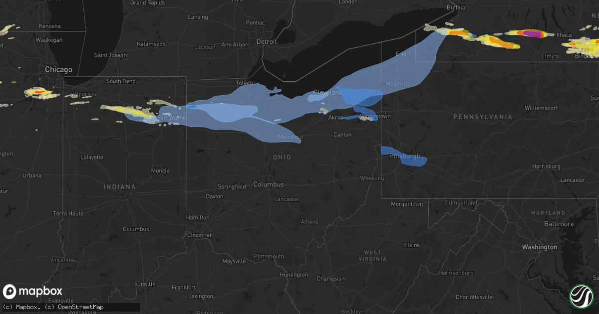 Hail map in Ohio on March 31, 2026