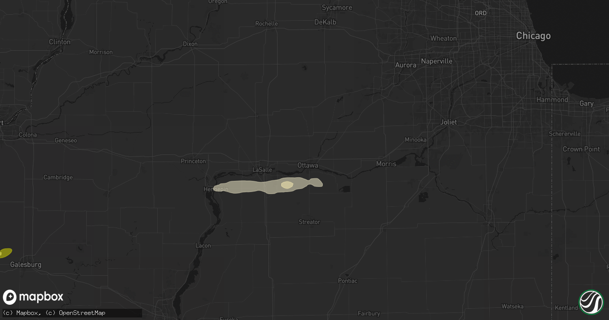 Hail map in Ottawa, IL on March 31, 2026