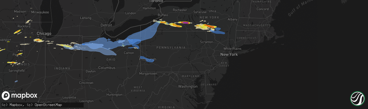 Hail map in Pennsylvania on March 31, 2026