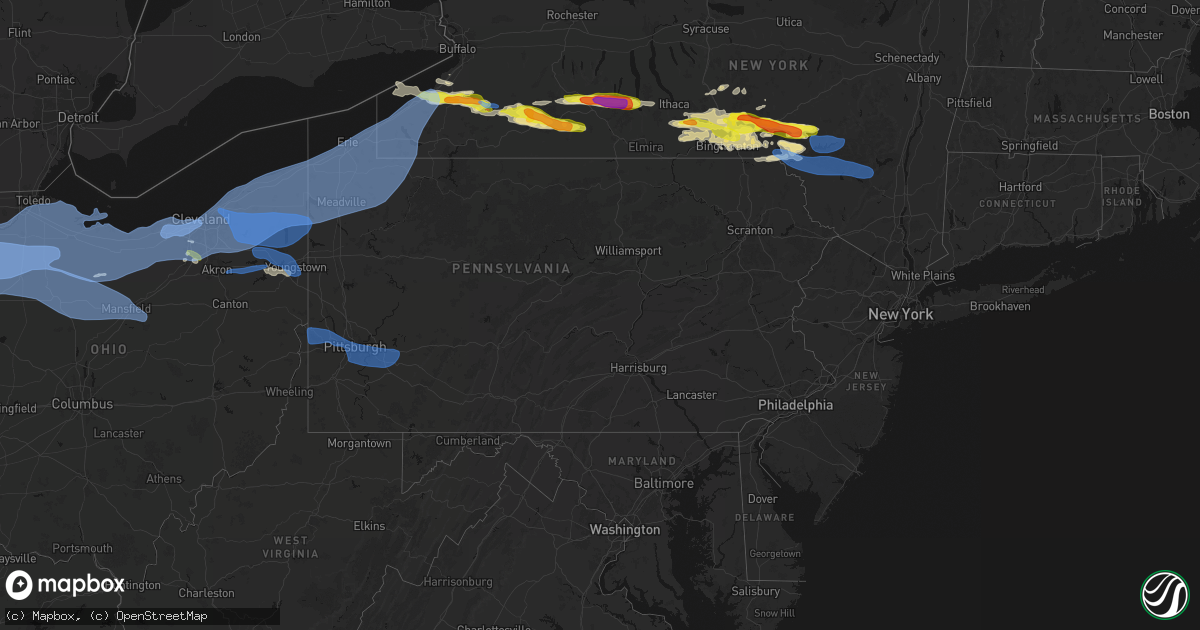 Hail map in Pennsylvania on March 31, 2026