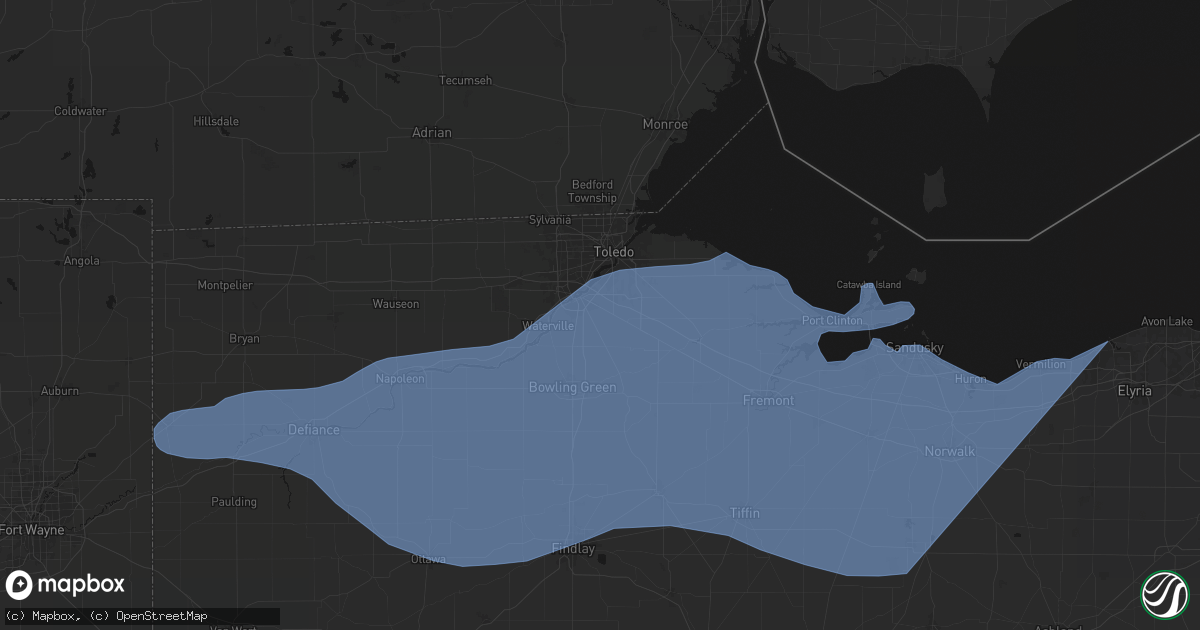 Hail map in Perrysburg, OH on March 31, 2026