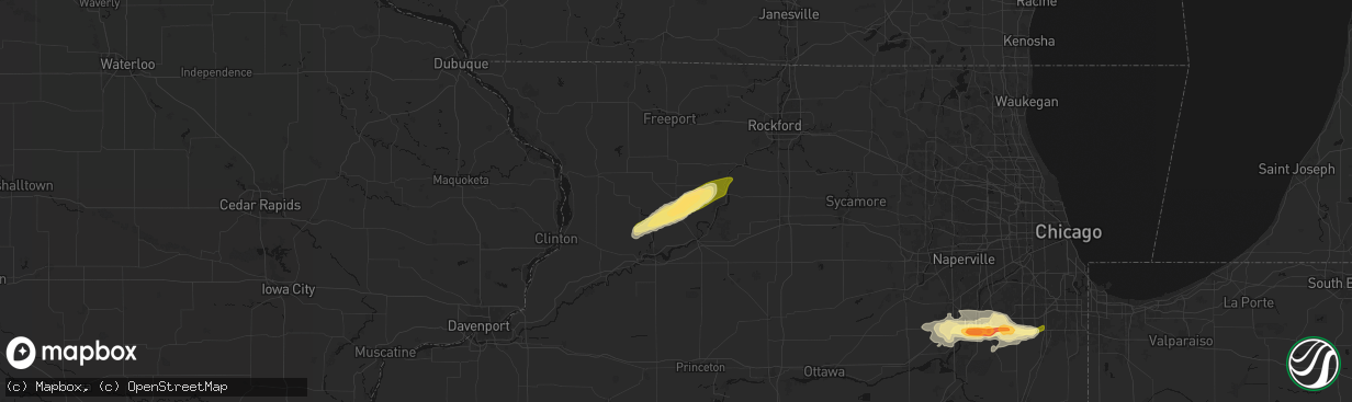 Hail map in Polo, IL on March 31, 2026