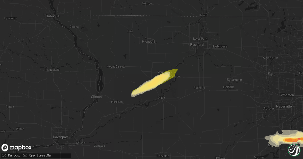 Hail map in Polo, IL on March 31, 2026