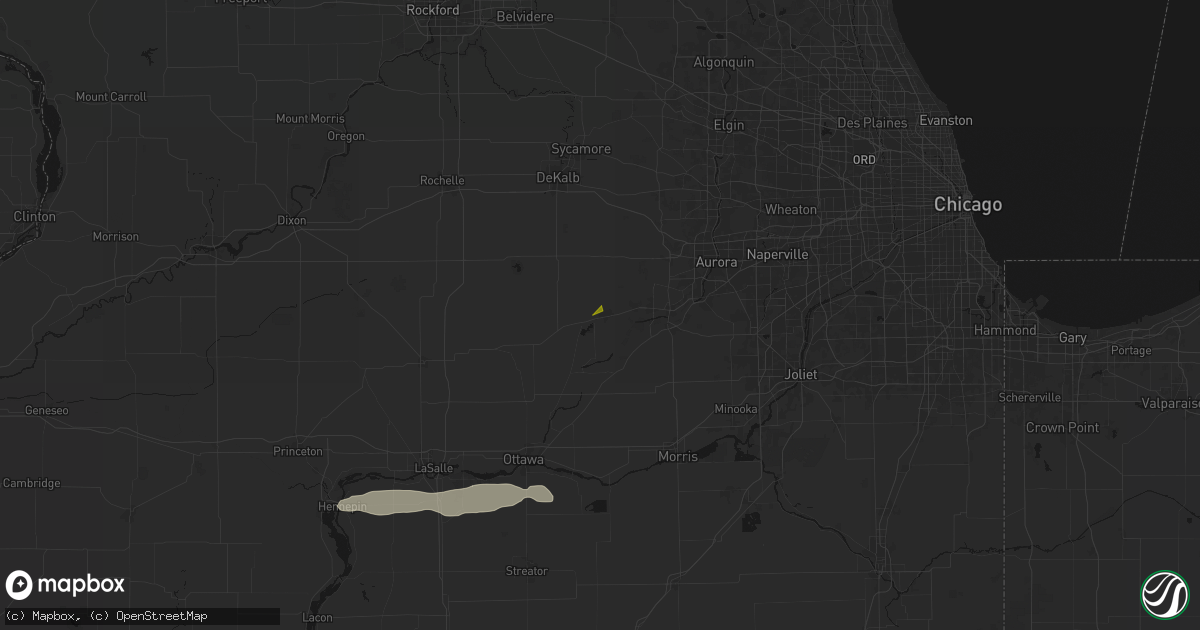 Hail map in Sandwich, IL on March 31, 2026
