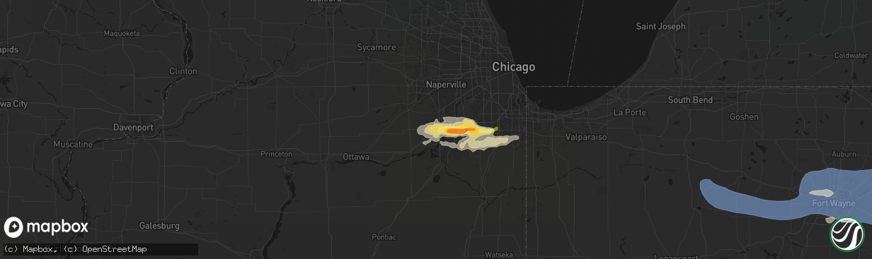 Hail map in Shorewood, IL on March 31, 2026