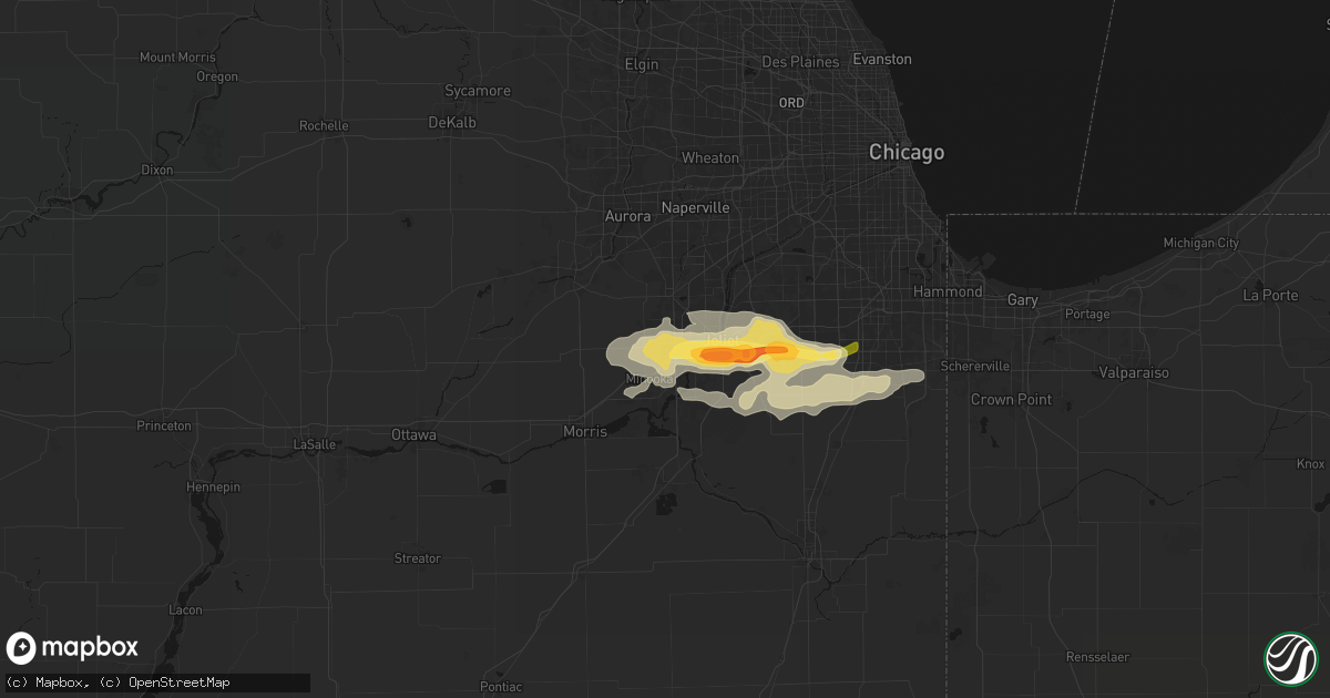 Hail map in Shorewood, IL on March 31, 2026