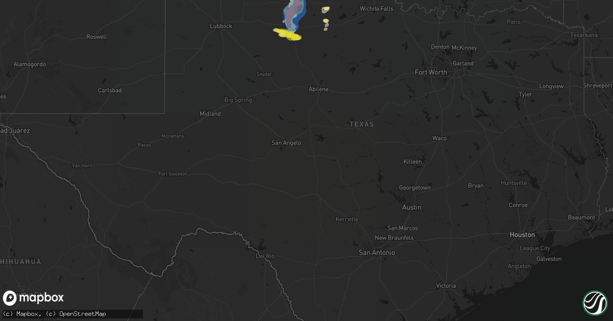 Hail map in Texas on March 31, 2026