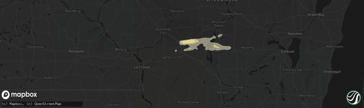Hail map in Tomah, WI on March 31, 2026