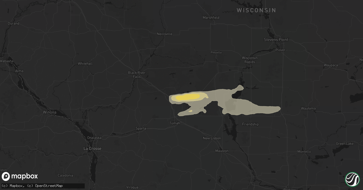 Hail map in Warrens, WI on March 31, 2026