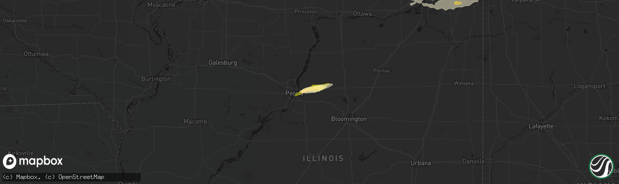 Hail map in Washington, IL on March 31, 2026
