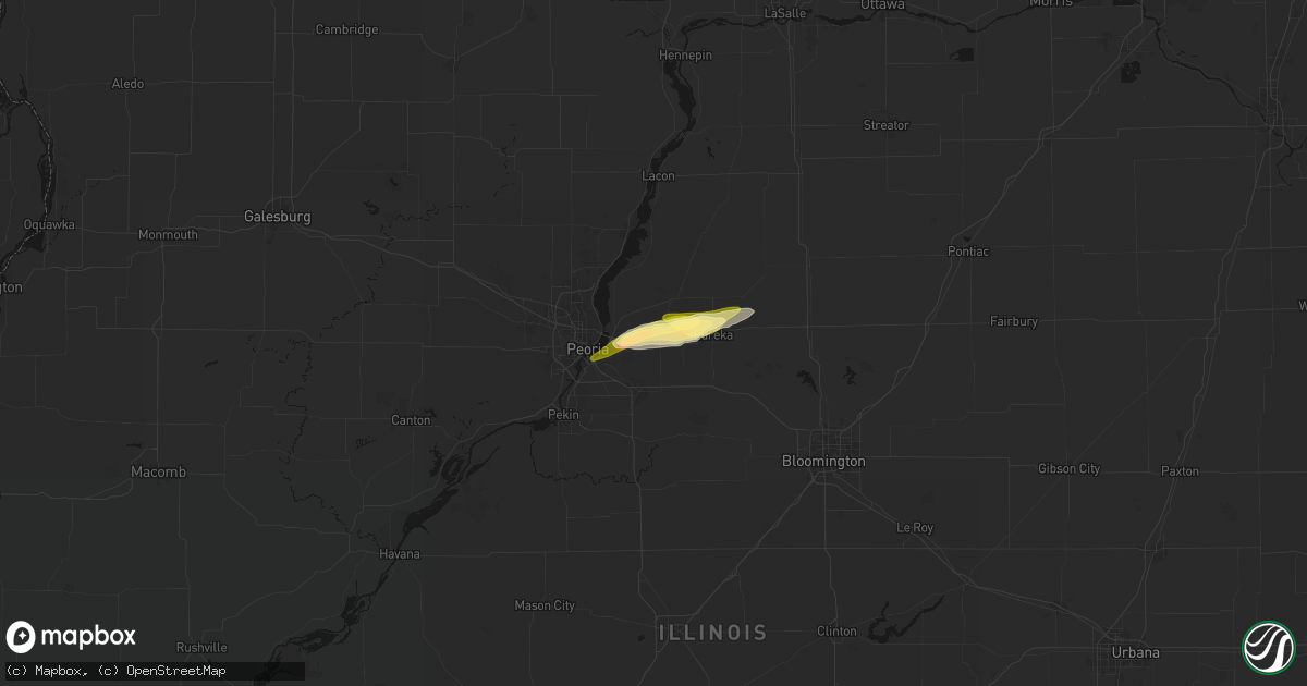 Hail map in Washington, IL on March 31, 2026