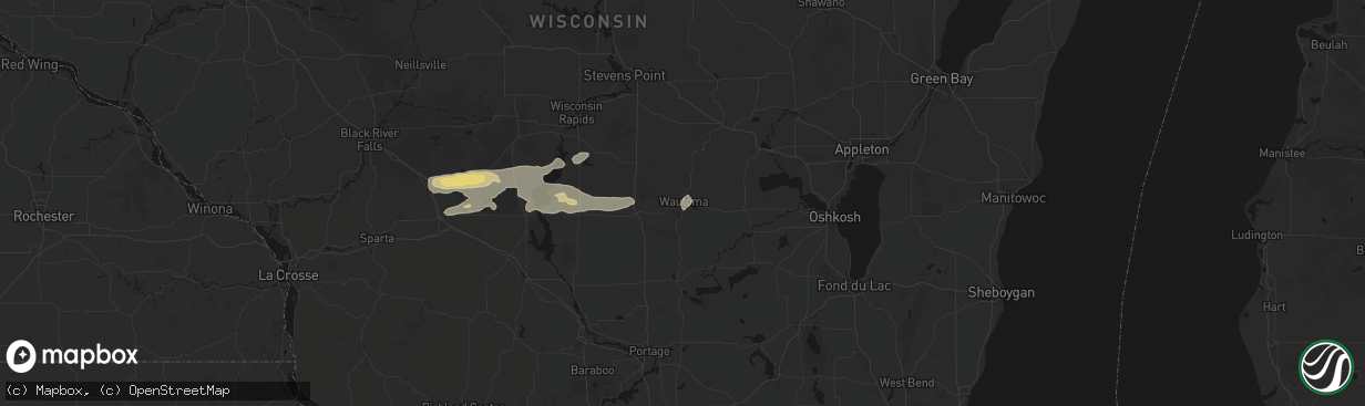Hail map in Wautoma, WI on March 31, 2026