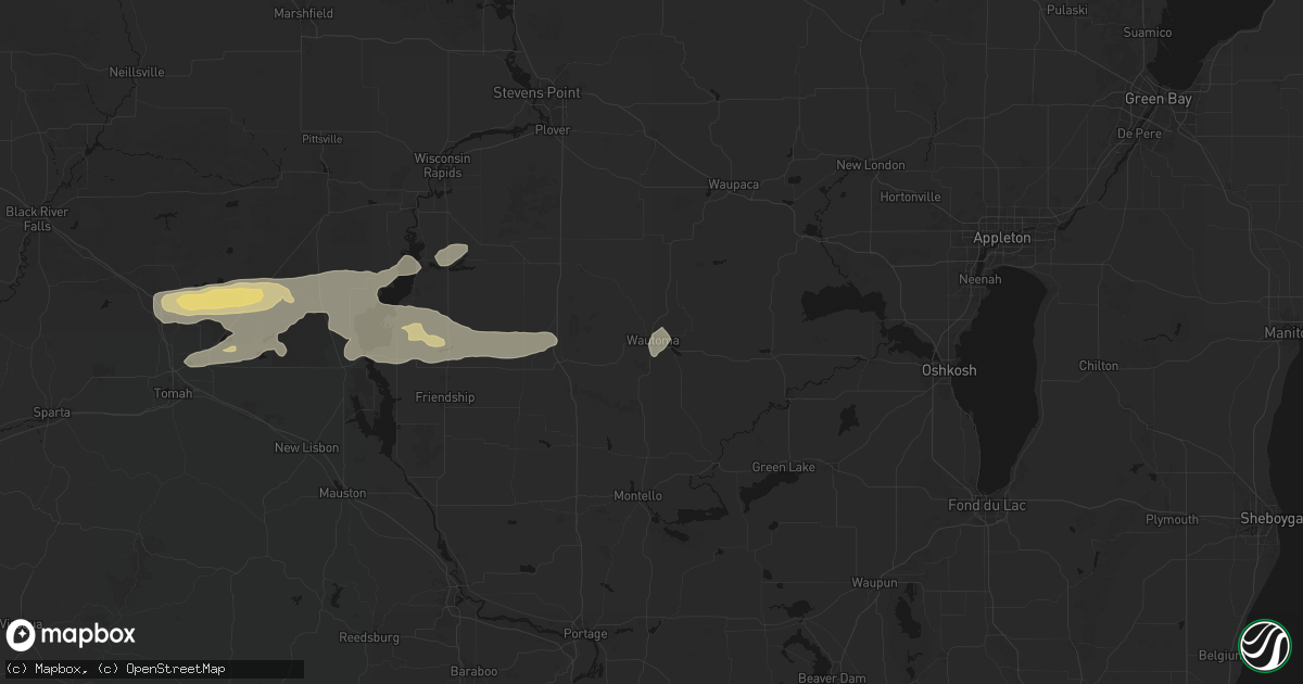 Hail map in Wautoma, WI on March 31, 2026