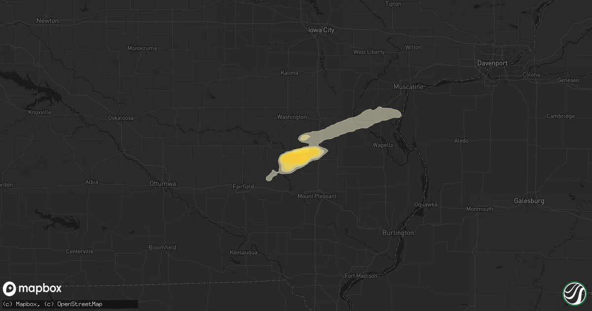 Hail map in Wayland, IA on March 31, 2026