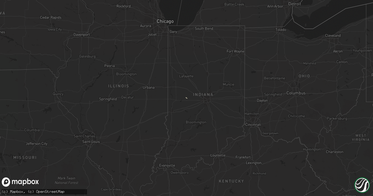 Hail map in Indiana on April 1, 2011
