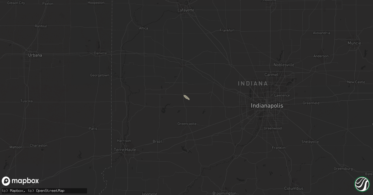Hail map in Roachdale, IN on April 1, 2011
