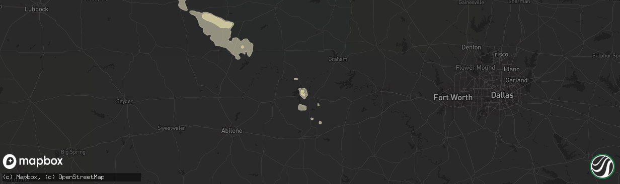 Hail map in Breckenridge, TX on April 1, 2013