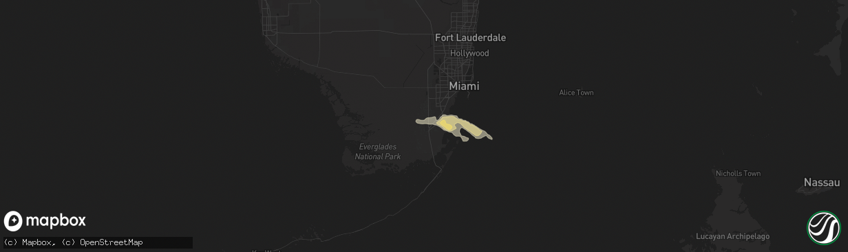 Hail map in Homestead, FL on April 1, 2013