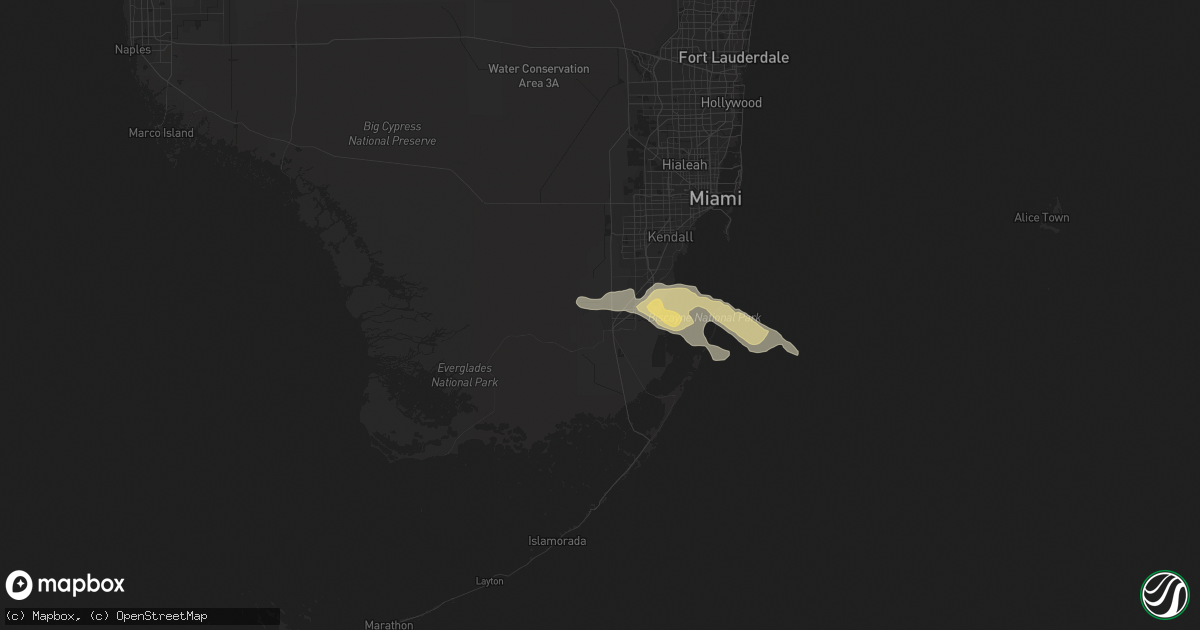 Hail map in Homestead, FL on April 1, 2013