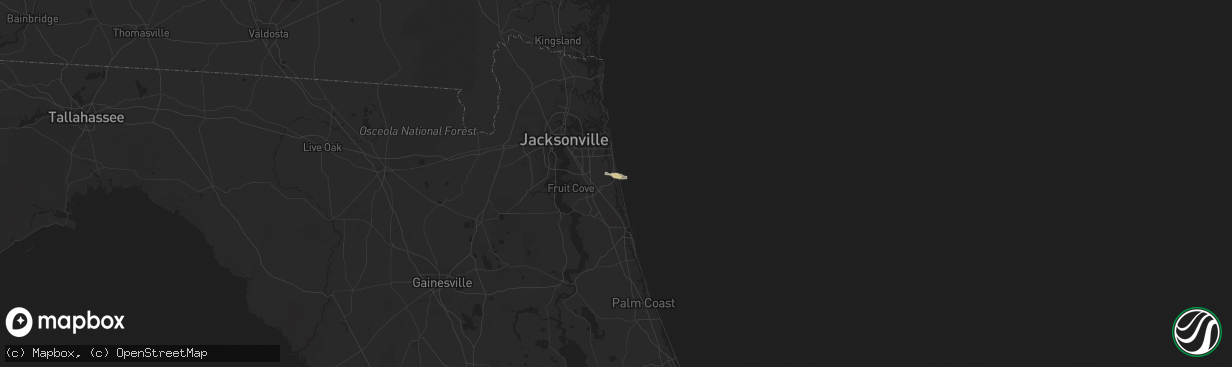 Hail map in Ponte Vedra Beach, FL on April 1, 2013