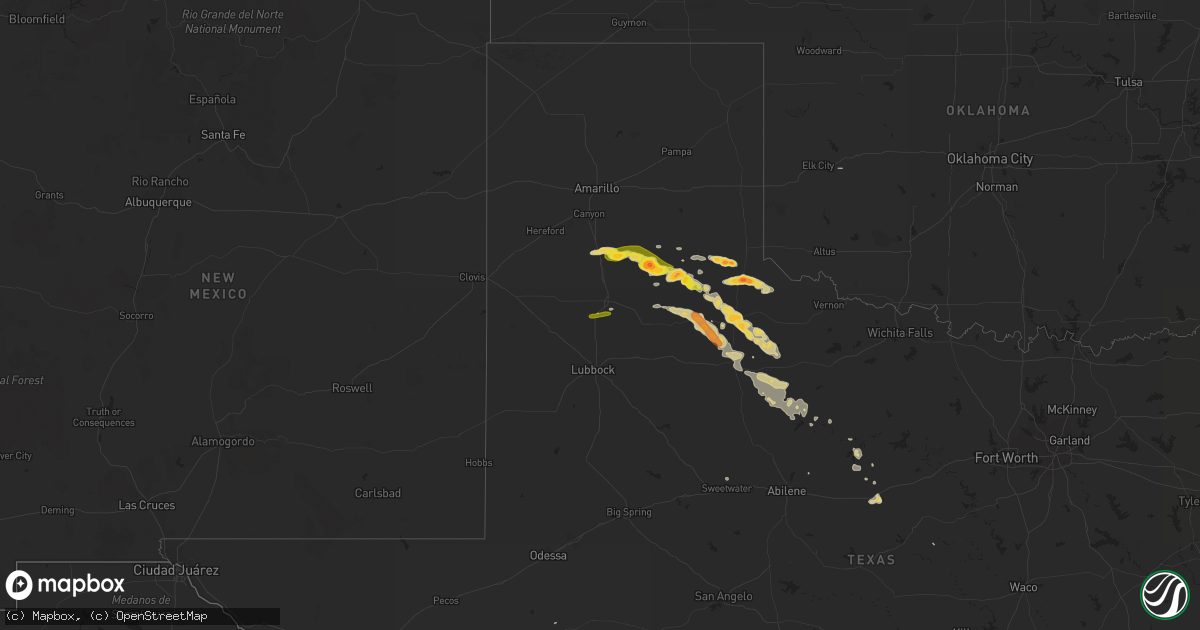 Hail map on April 1, 2013