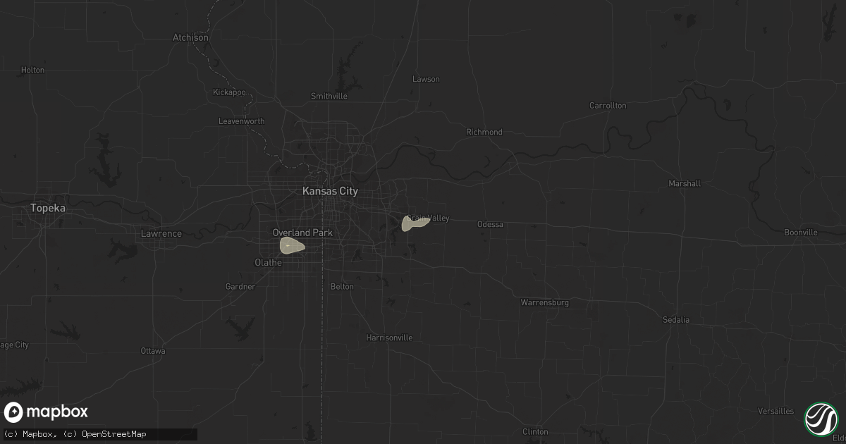 Hail map in Grain Valley, MO on April 1, 2014