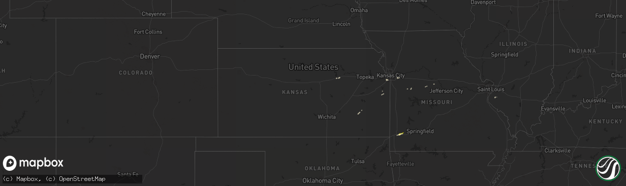 Hail map in Kansas on April 1, 2014