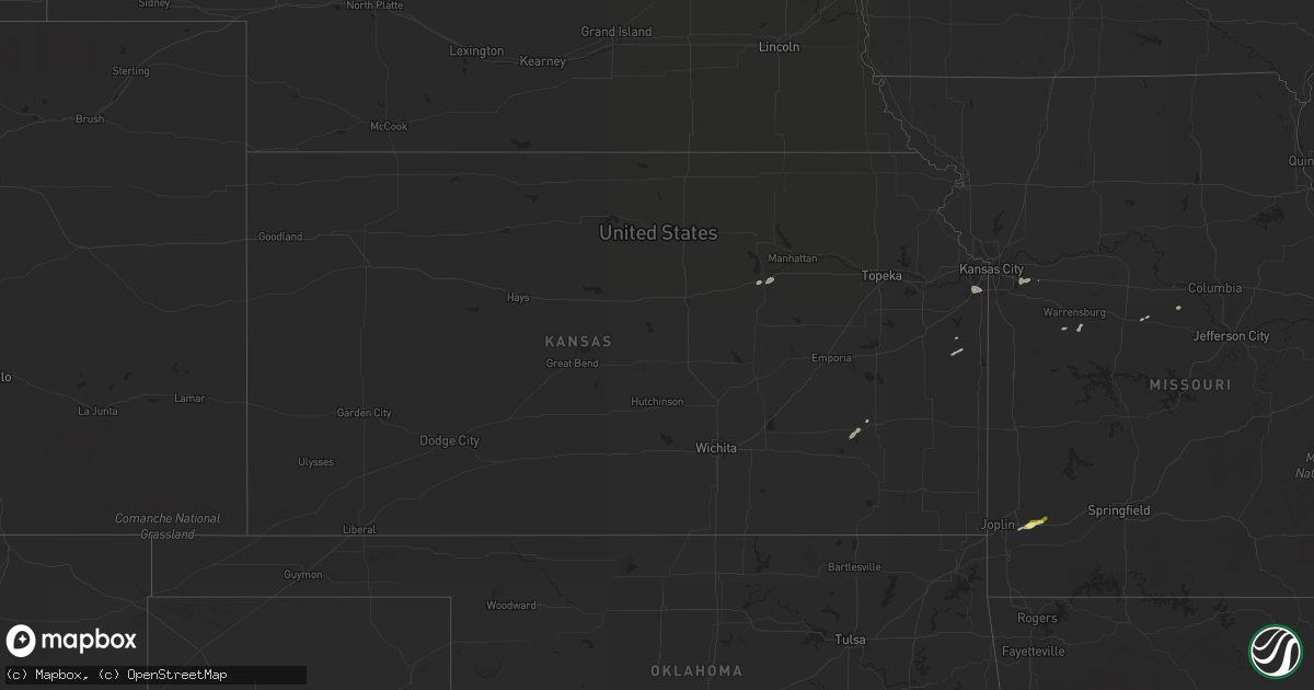 Hail map in Kansas on April 1, 2014