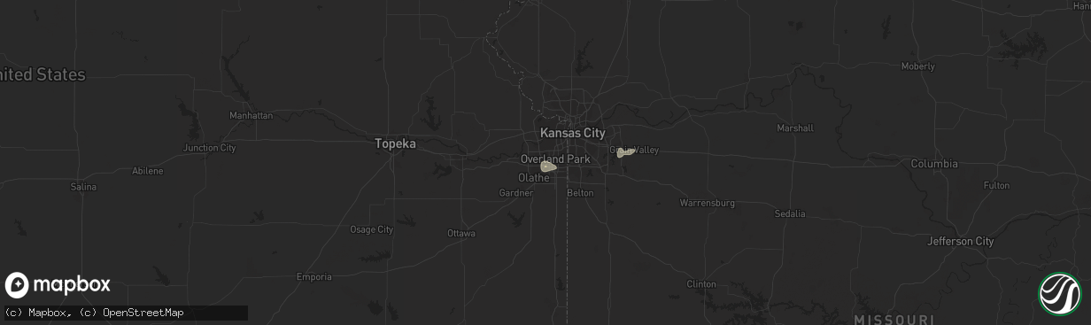 Hail map in Lenexa, KS on April 1, 2014