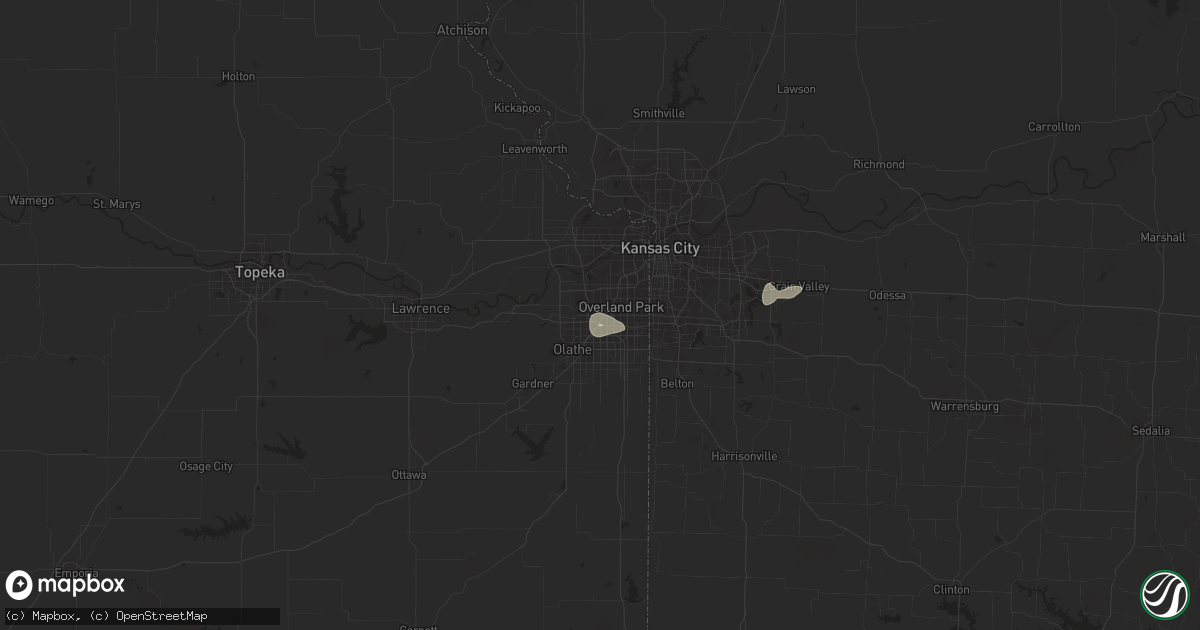 Hail map in Lenexa, KS on April 1, 2014