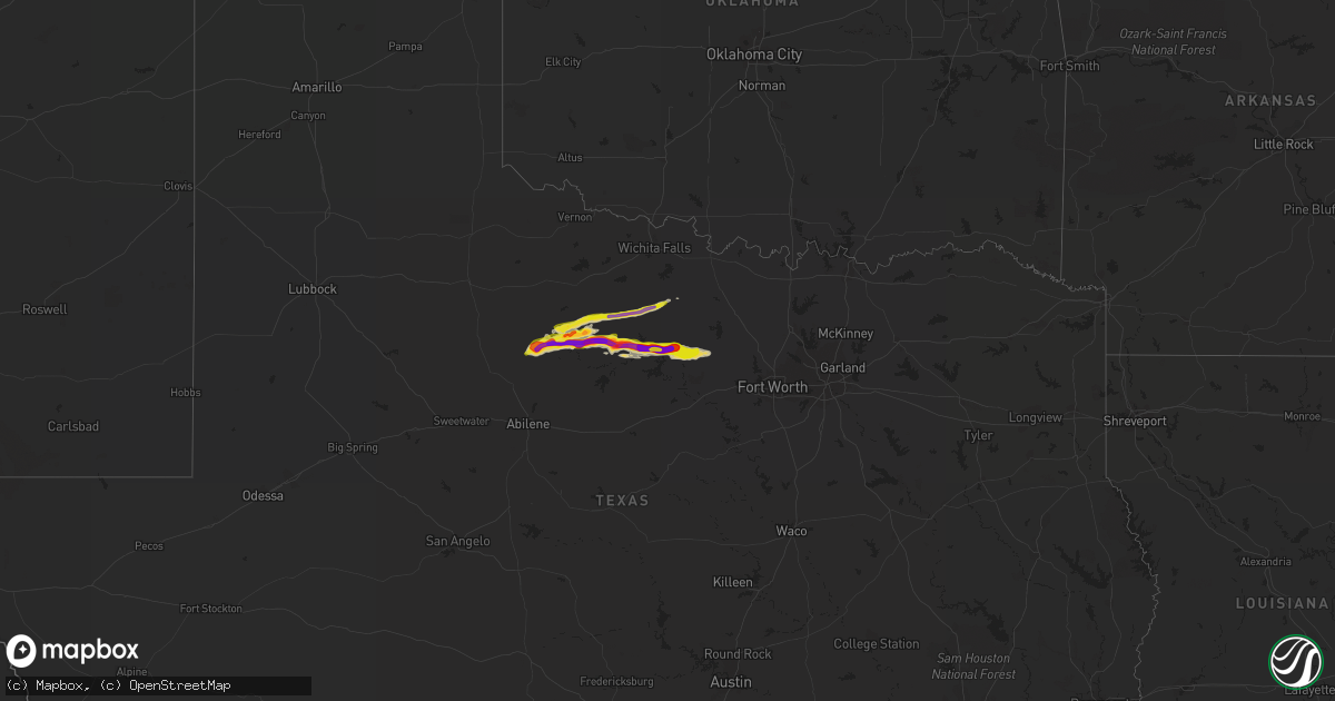 Hail map on April 1, 2014